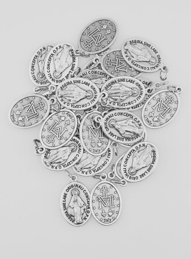 Lot de 25 Médailles Miraculeuses Métal Argenté (pic 1)