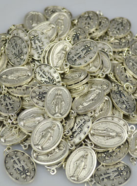 Lot de 100 Médailles Miraculeuses Métal Argenté (pic 3)