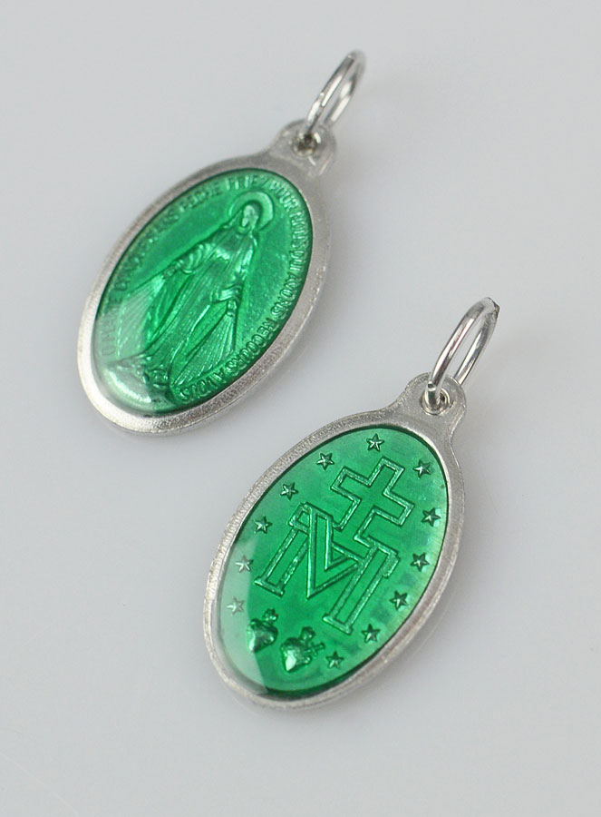 Médaille Miraculeuse Vert - 19mm (pic 2)