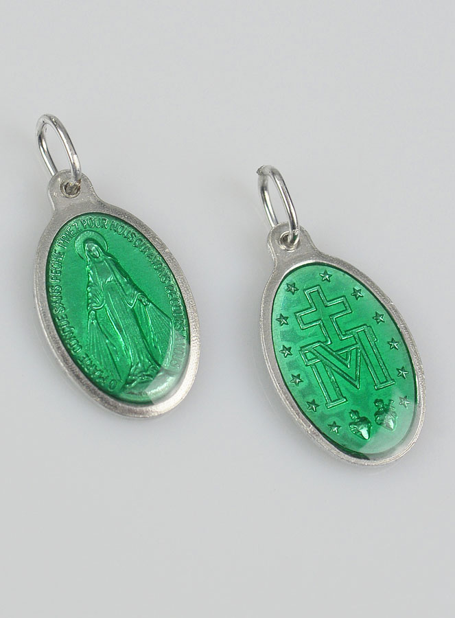 Médaille Miraculeuse Vert - 19mm (pic 3)