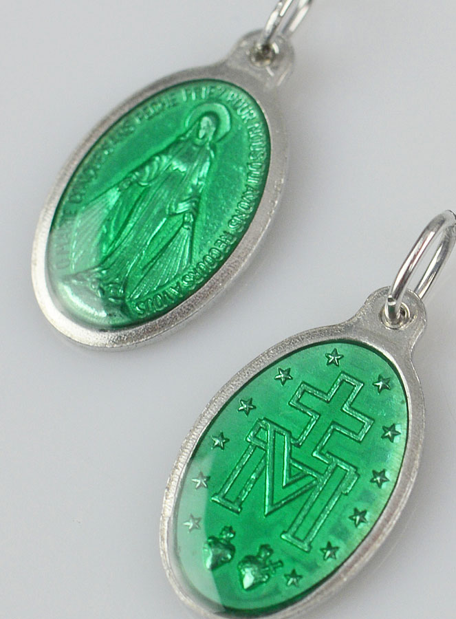 Médaille Miraculeuse Vert - 19mm (pic 4)