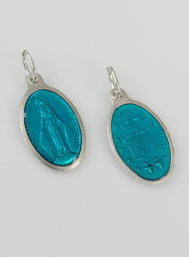 Médaille Miraculeuse Bleu Turquoise - 19mm (pic 3)