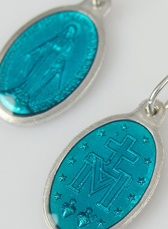 Médaille Miraculeuse Bleu Turquoise - 19mm (pic 4)