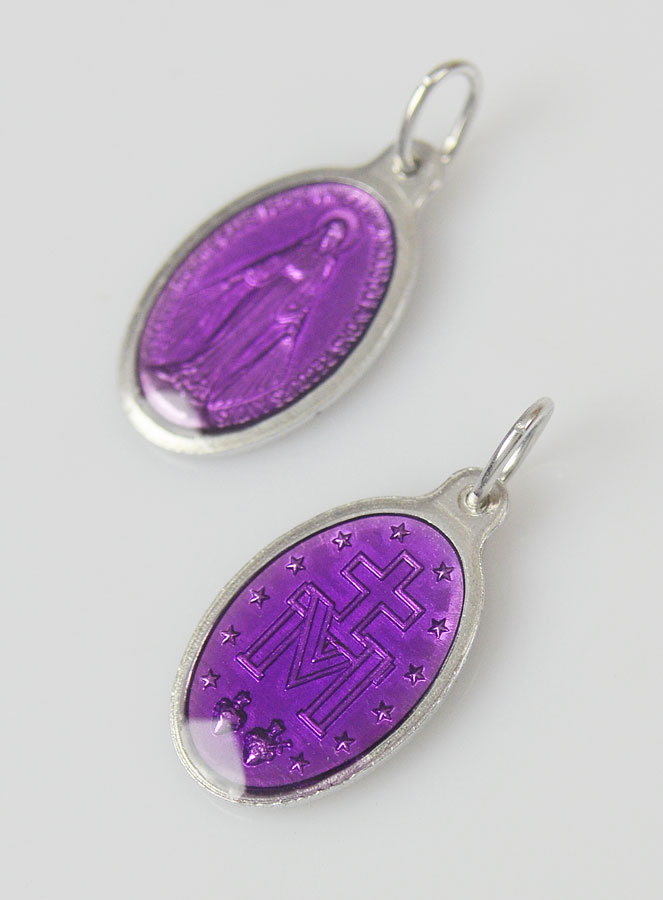 Médaille Miraculeuse Violette - 19mm (pic 2)
