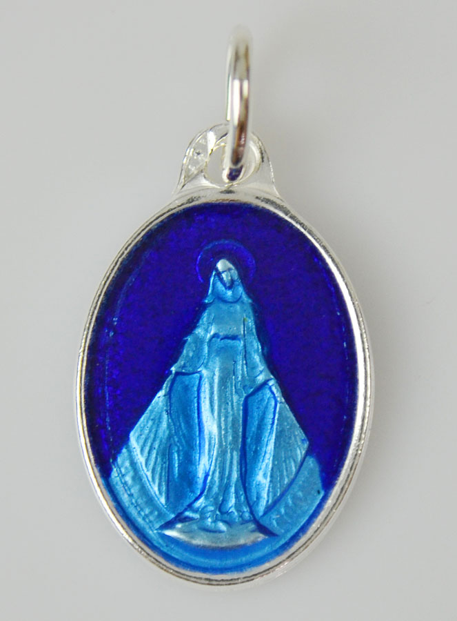 Médaille Miraculeuse en Argent Email 2 Tons - 17mm (pic 3)
