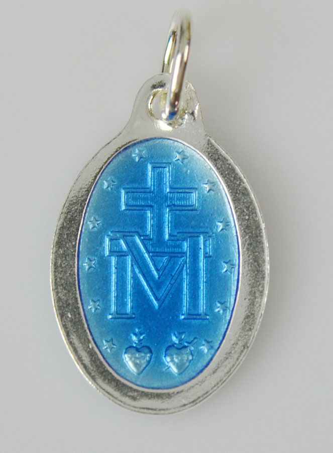 Médaille Miraculeuse en Argent Email 2 Tons - 17mm (pic 4)
