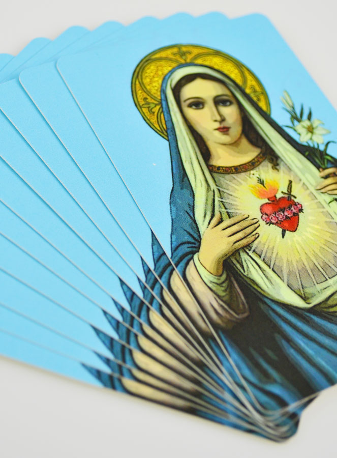 Lot de 10 Cartes de Prières Coeur Sacré de Marie (pic 4)