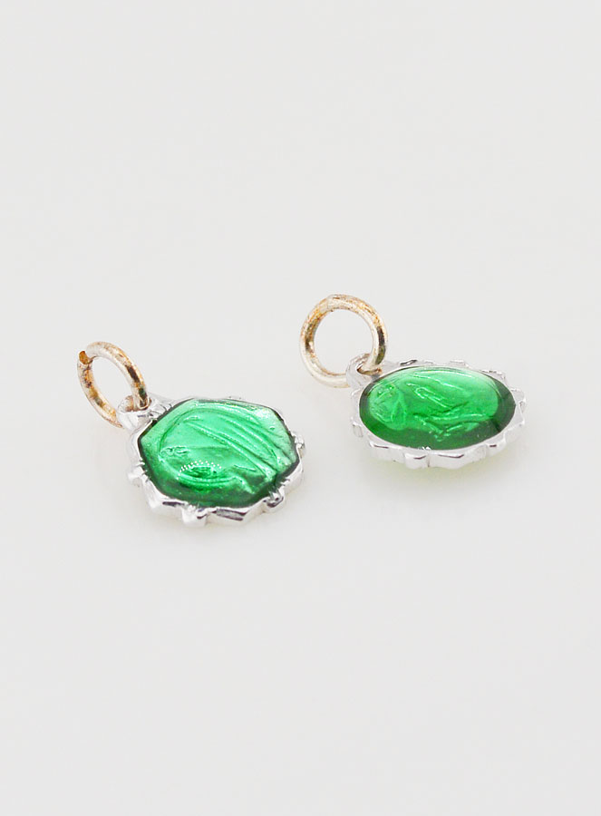 Médaille Vierge Marie 8mm - Verte (pic 2)