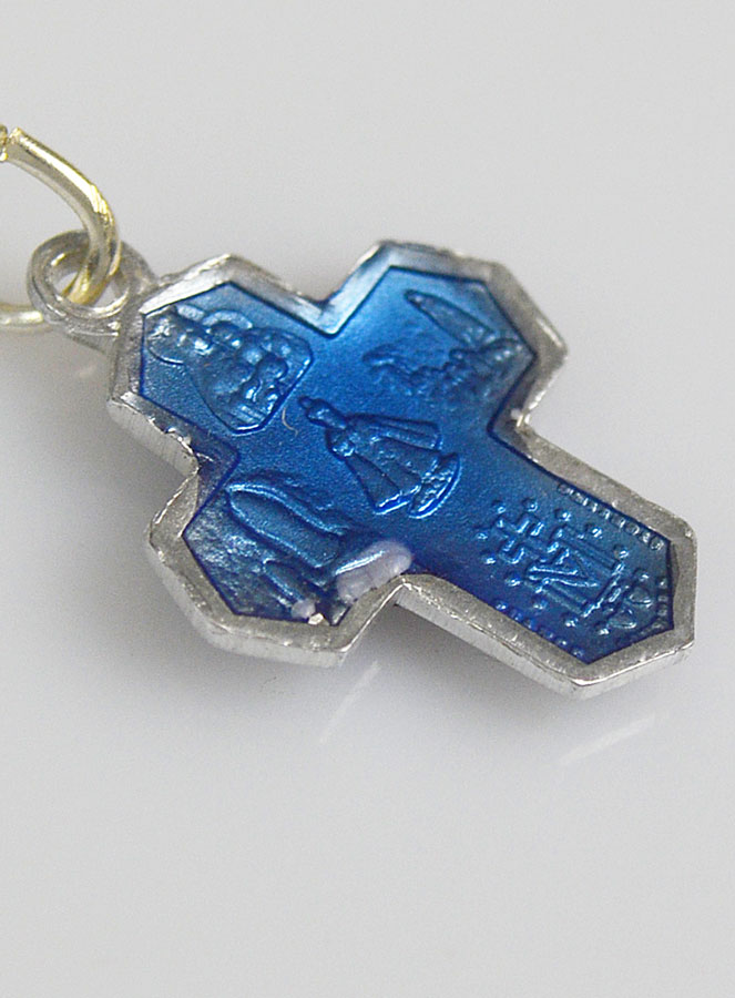 Médaille Croix des Saints 11mm - Bleu (pic 4)