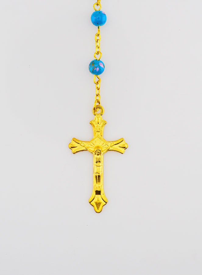 Chapelet en Perles de Verre Bleues (pic 3)