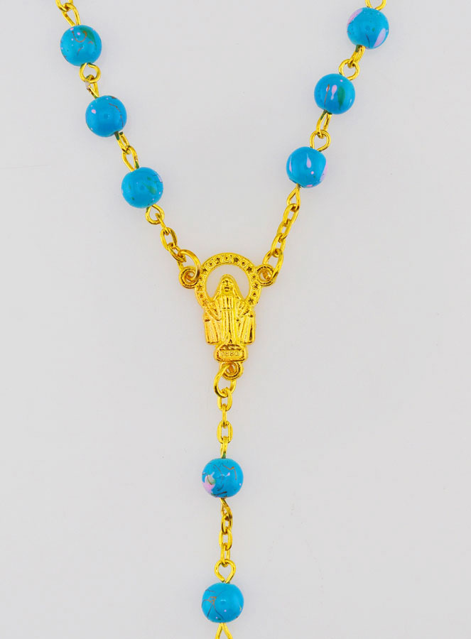 Chapelet en Perles de Verre Bleues (pic 4)