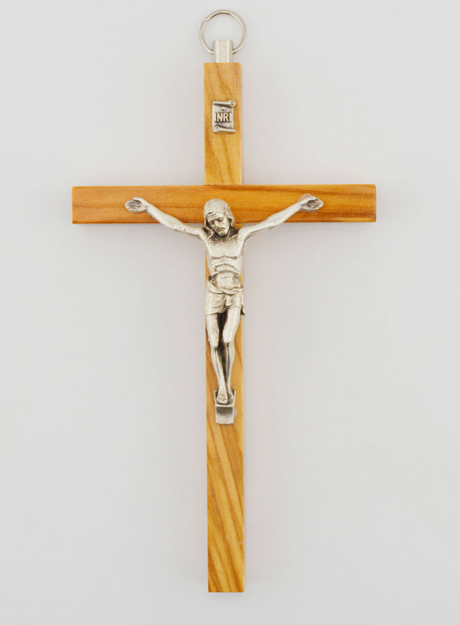 Crucifix en Bois d'Olivier et Christ en Bronze (pic 1)