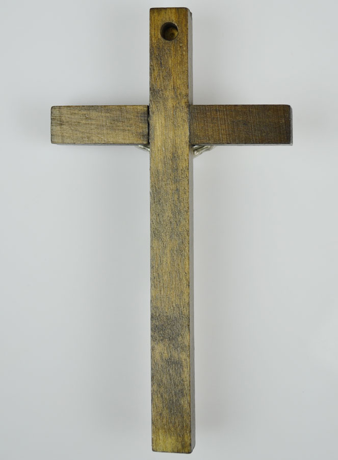 Crucifix en Bois 2 Tons et Christ en Bronze (pic 4)