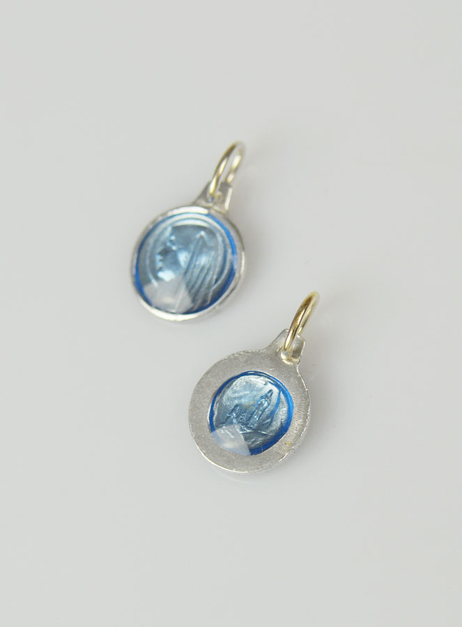 Médaille Vierge Marie - Bleu Gris (pic 2)