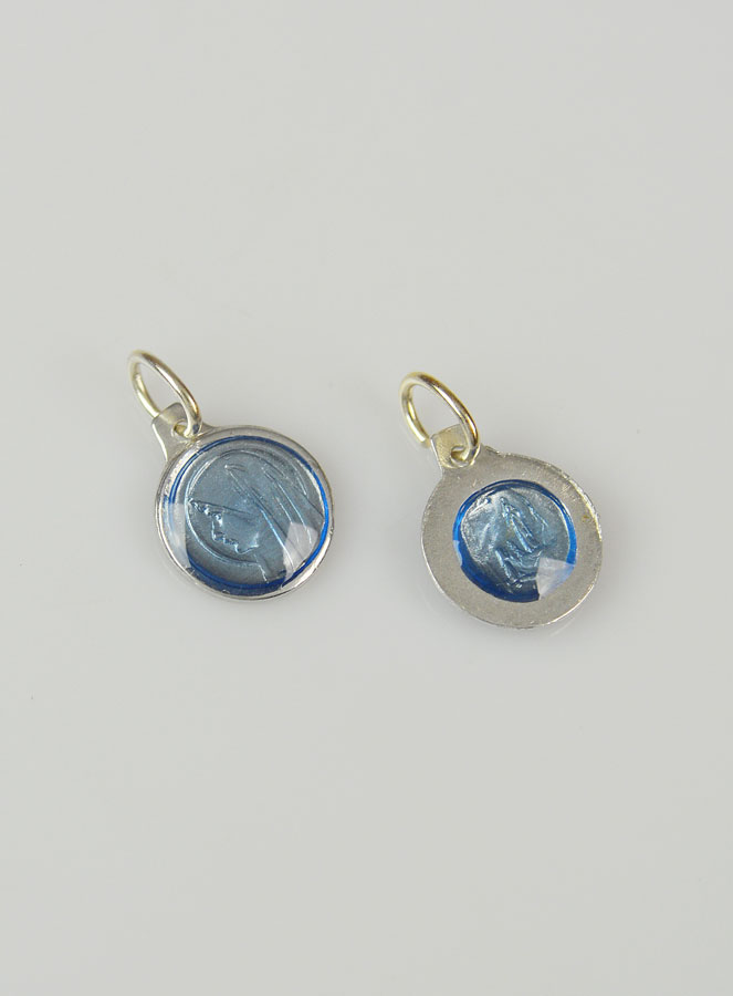 Médaille Vierge Marie - Bleu Gris (pic 3)