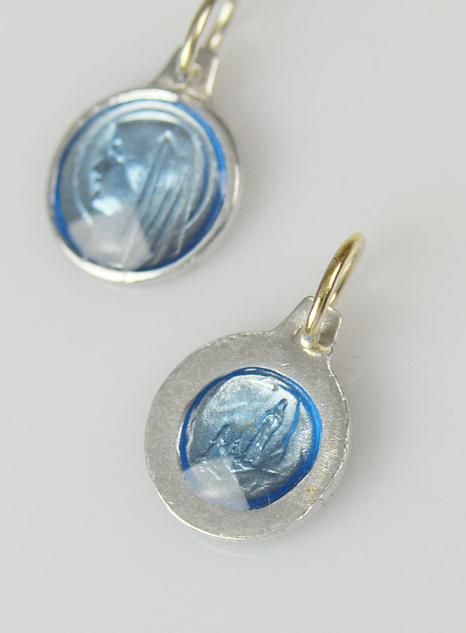 Médaille Vierge Marie - Bleu Gris (pic 4)