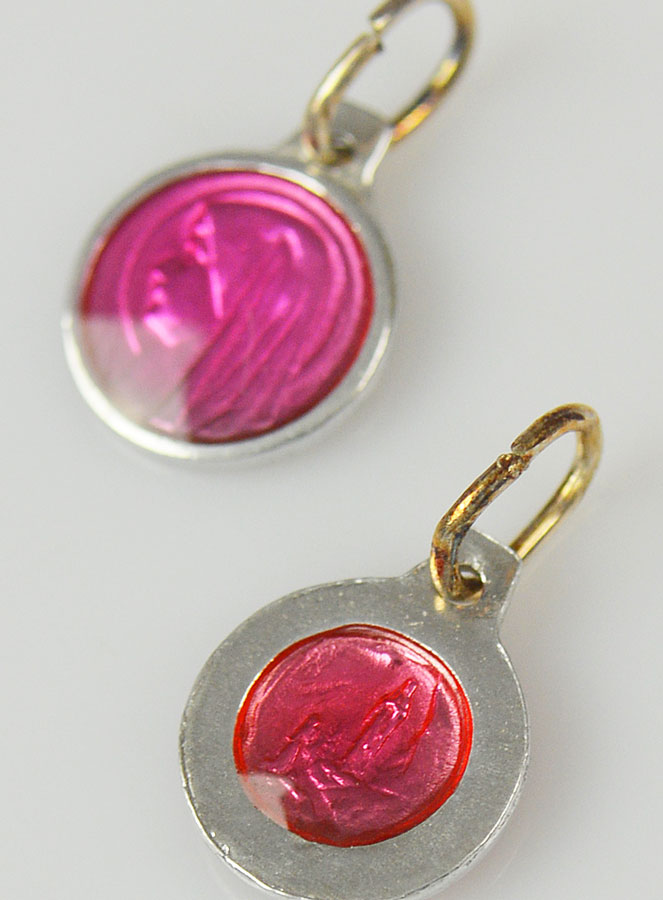 Médaille Vierge Marie - Rose Fushia (pic 4)