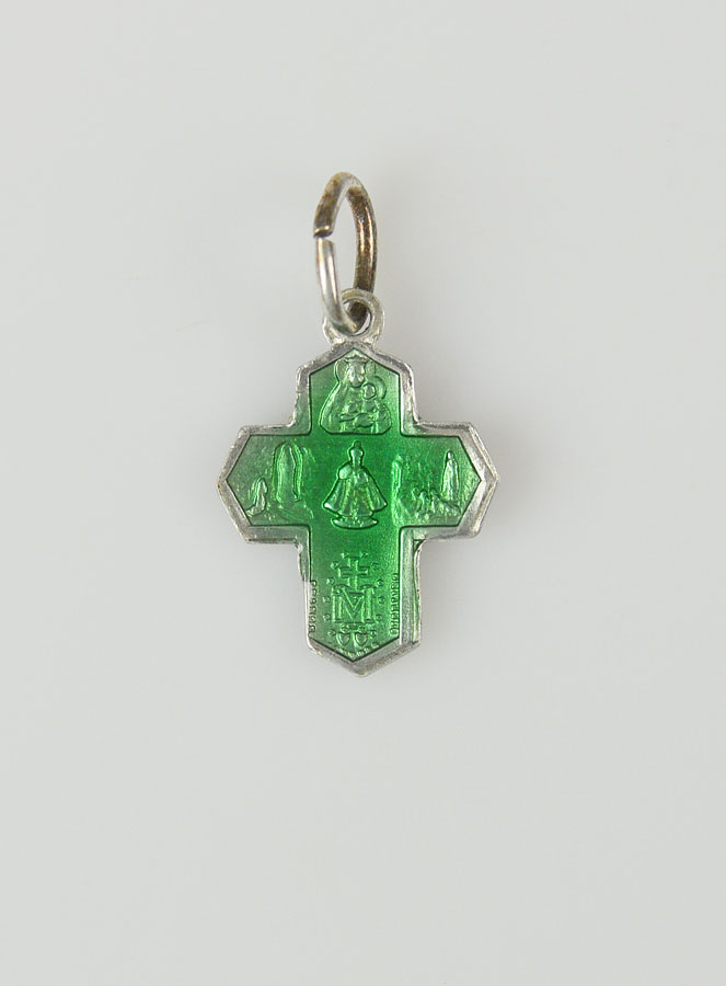 Pendentif Croix des Saints 15mm - Vert (pic 1)