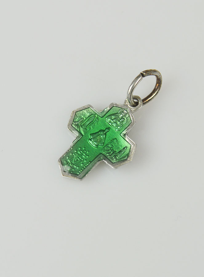 Pendentif Croix des Saints 15mm - Vert (pic 2)