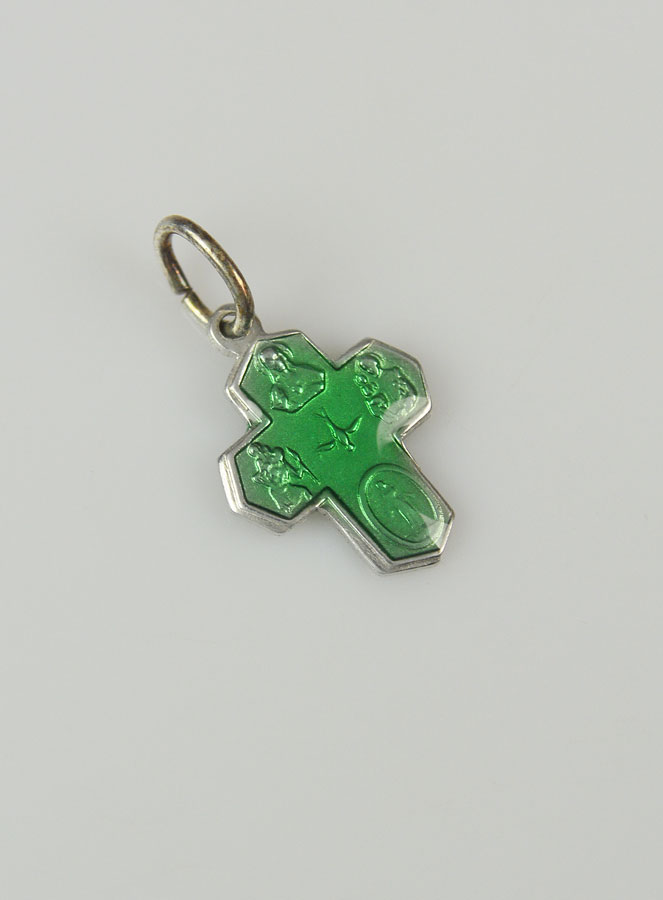 Pendentif Croix des Saints 15mm - Vert (pic 3)