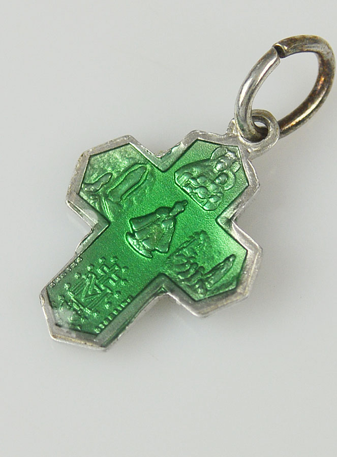 Pendentif Croix des Saints 15mm - Vert (pic 4)