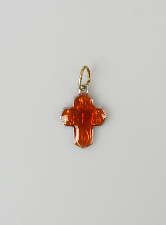 Pendentif Croix des Saints 15mm - Orange (pic 2)