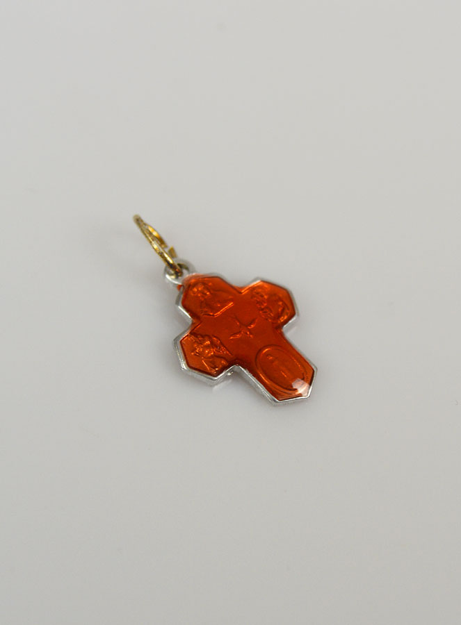Pendentif Croix des Saints 15mm - Orange (pic 3)