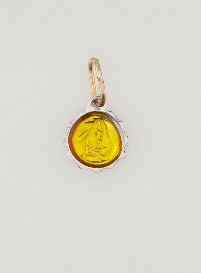 Médaille Vierge Marie 8mm - Jaune (pic 4)