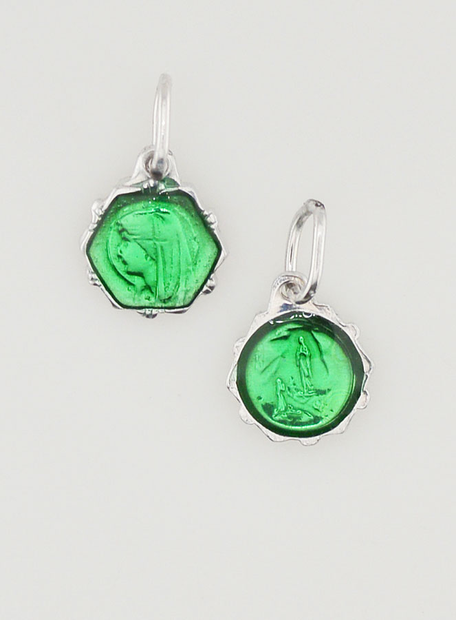 Médaille Vierge Marie 8mm - Vert (pic 1)