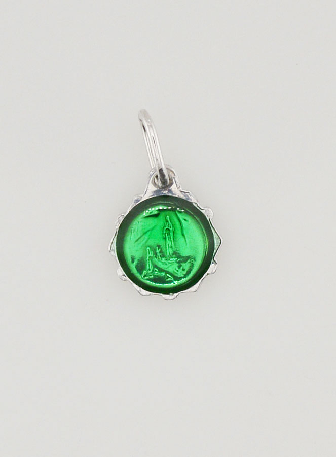 Médaille Vierge Marie 8mm - Vert (pic 4)