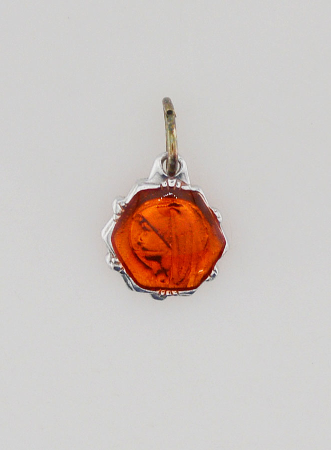 Médaille Vierge Marie 8mm - Orange (pic 1)