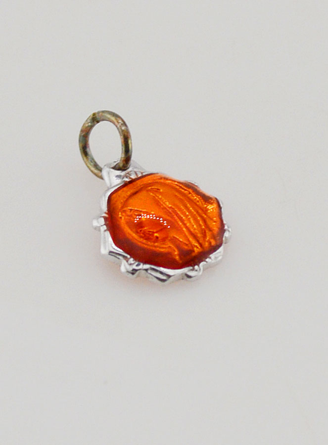 Médaille Vierge Marie 8mm - Orange (pic 3)