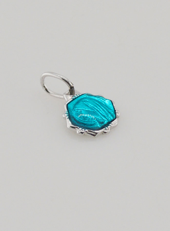 Médaille Vierge Marie 8mm - Turquoise (pic 2)