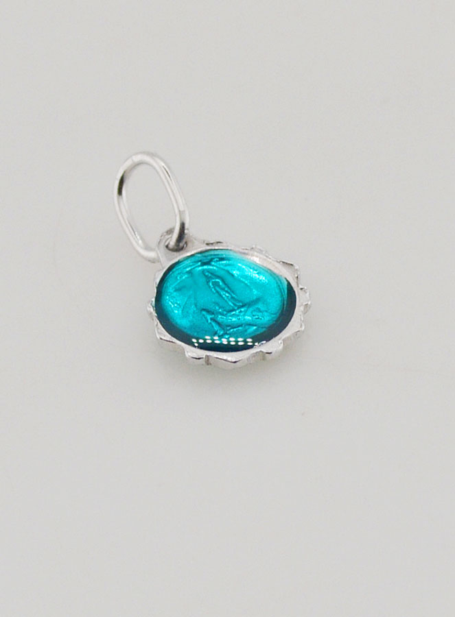 Médaille Vierge Marie 8mm - Turquoise (pic 3)