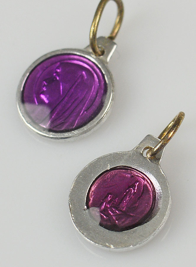 Médaille Vierge Marie 11mm - Violet (pic 4)