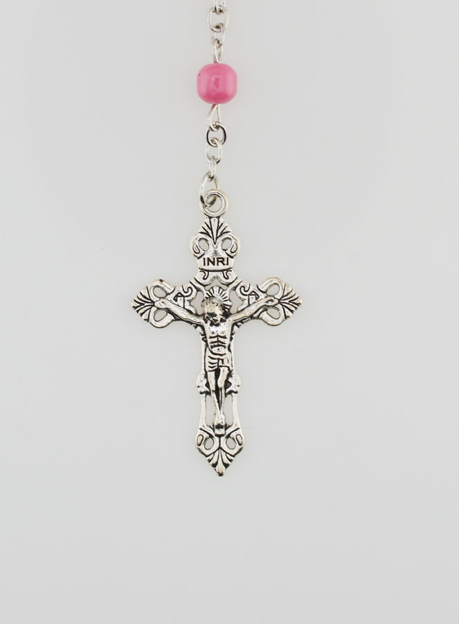 Chapelet en Perles de Verres Rose (pic 3)
