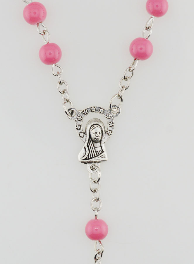 Chapelet en Perles de Verres Rose (pic 4)