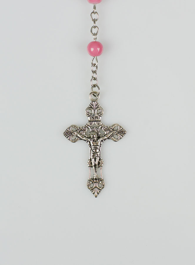 Chapelet Fashion Femme Perles de Verre Roses (pic 4)
