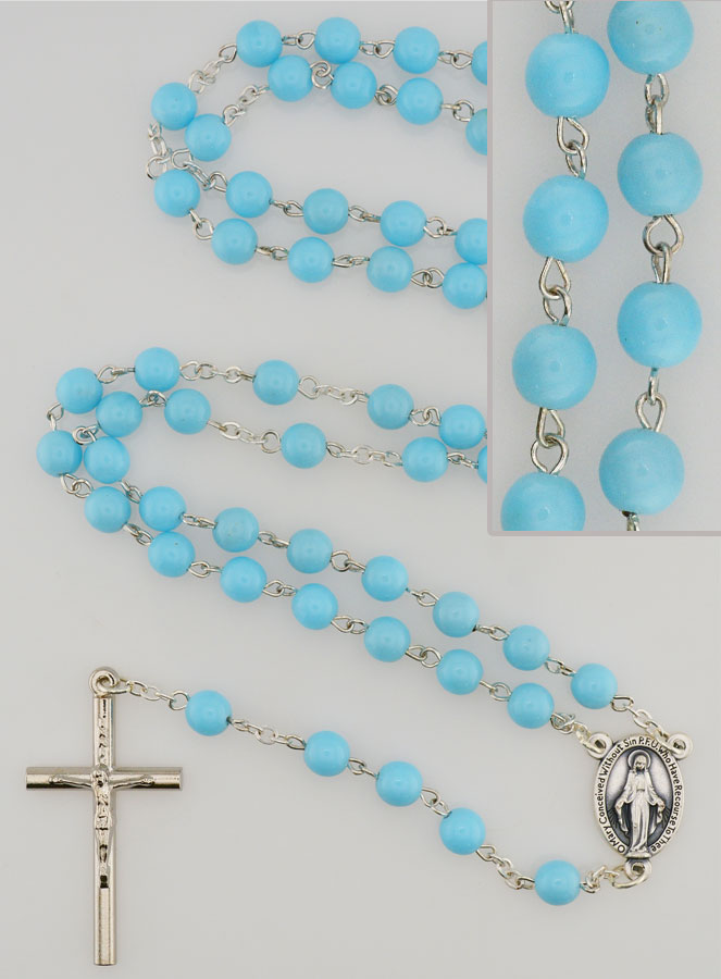 Chapelet en Perles de Verres - Bleues (pic 1)