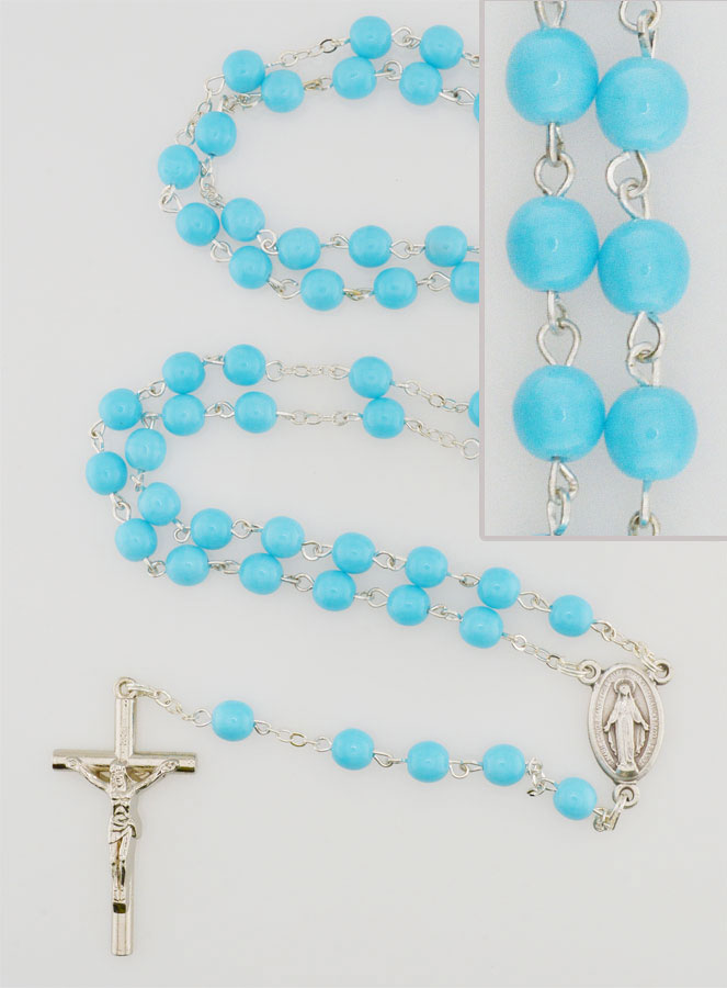 Chapelet Fashion Femme Perles de Verres Bleues (pic 1)