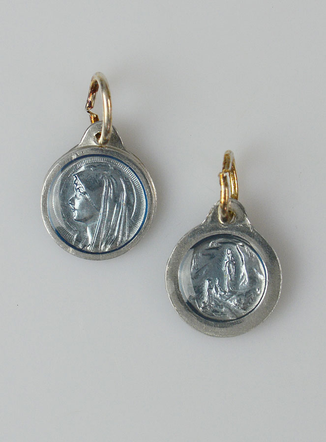 Médaille Vierge Marie 11mm - Couleur Parme (pic 1)