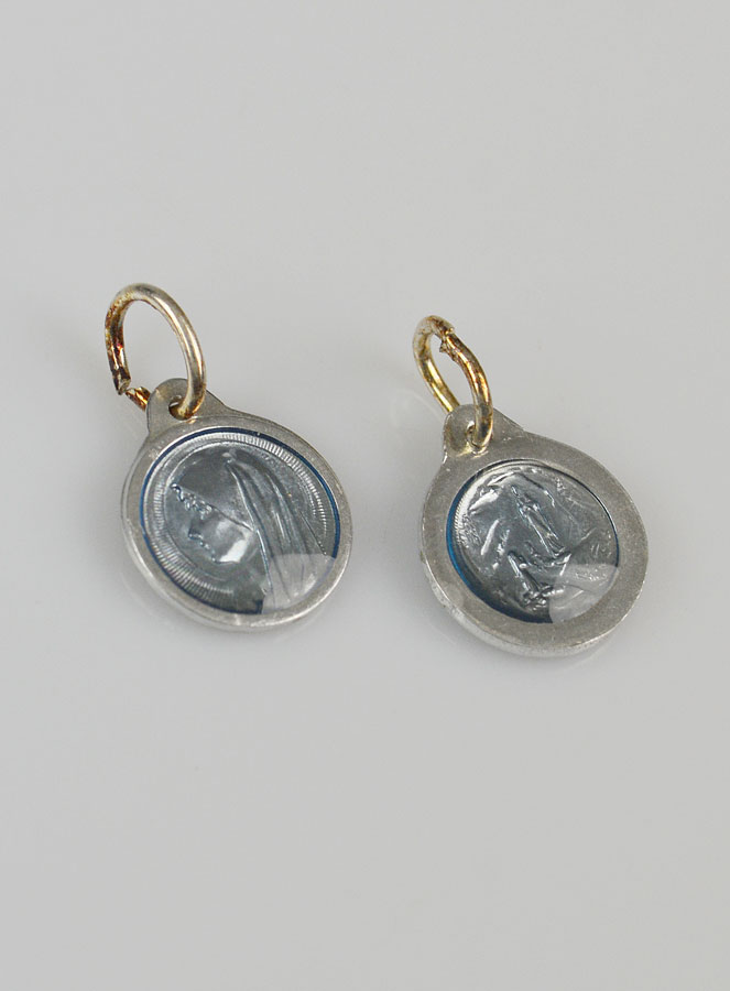 Médaille Vierge Marie 11mm - Couleur Parme (pic 3)