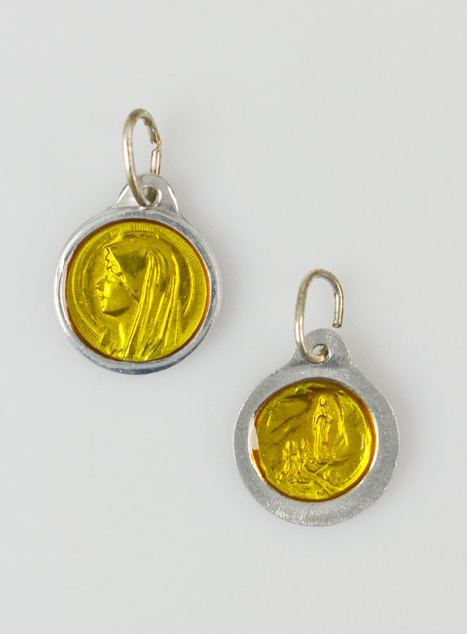 Médaille Vierge Marie 11mm - Couleur Jaune (pic 1)