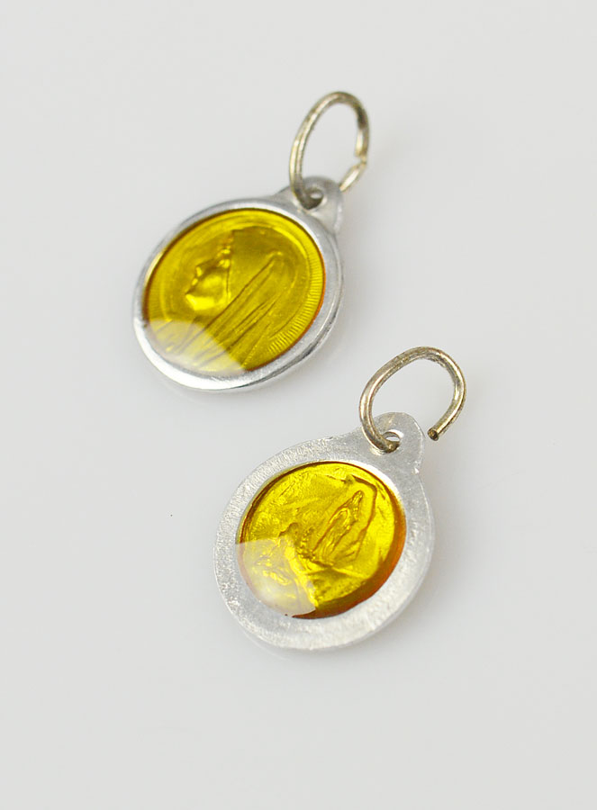 Médaille Vierge Marie 11mm - Couleur Jaune (pic 2)