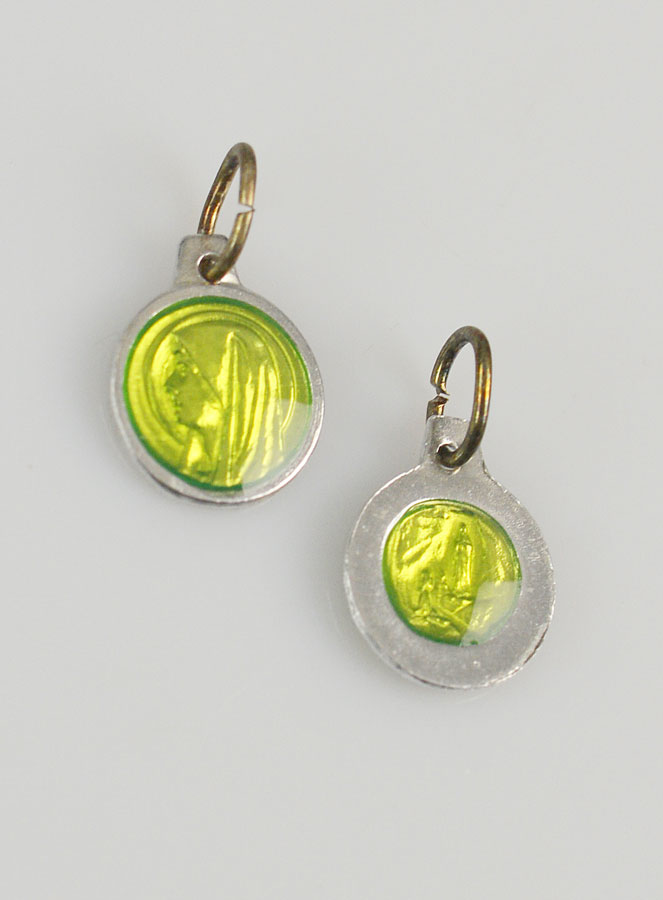 Médaille Vierge Marie 11mm - Couleur Anis (pic 2)