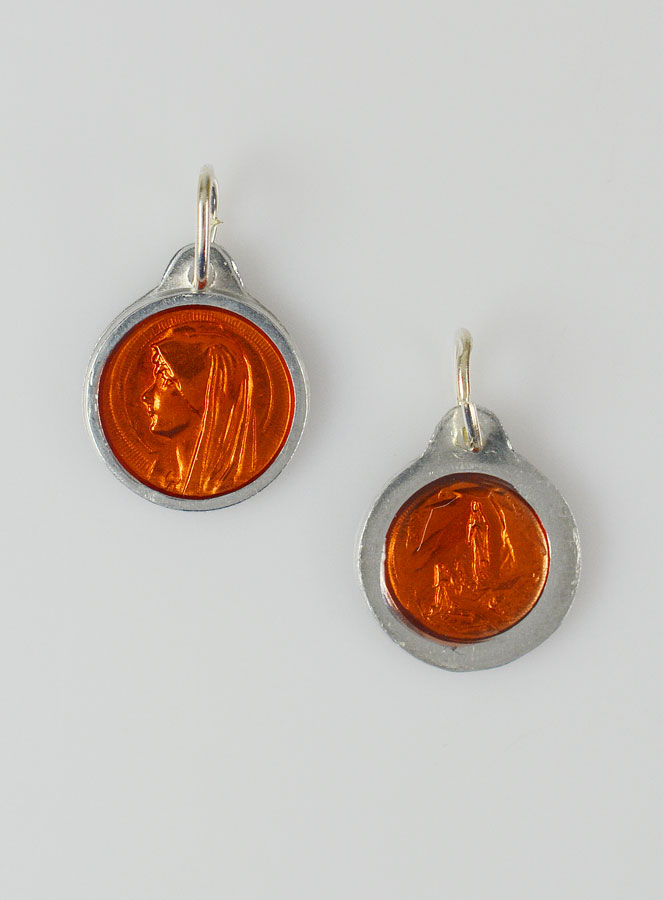 Médaille Vierge Marie 11mm - Couleur Orange (pic 1)