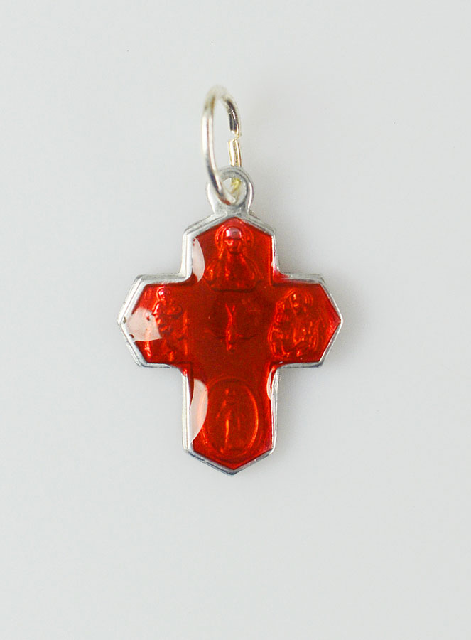Pendentif Croix des Saints 15mm - Rouge (pic 1)