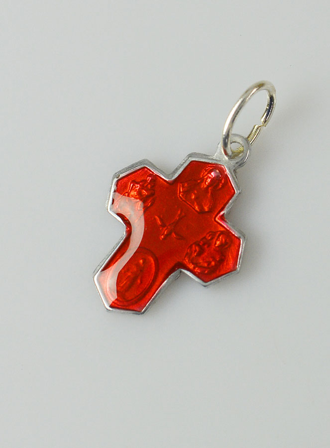 Pendentif Croix des Saints 15mm - Rouge (pic 2)