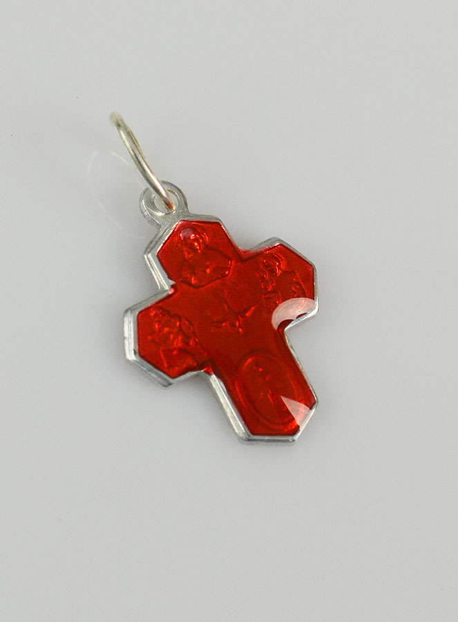 Pendentif Croix des Saints 15mm - Rouge (pic 3)
