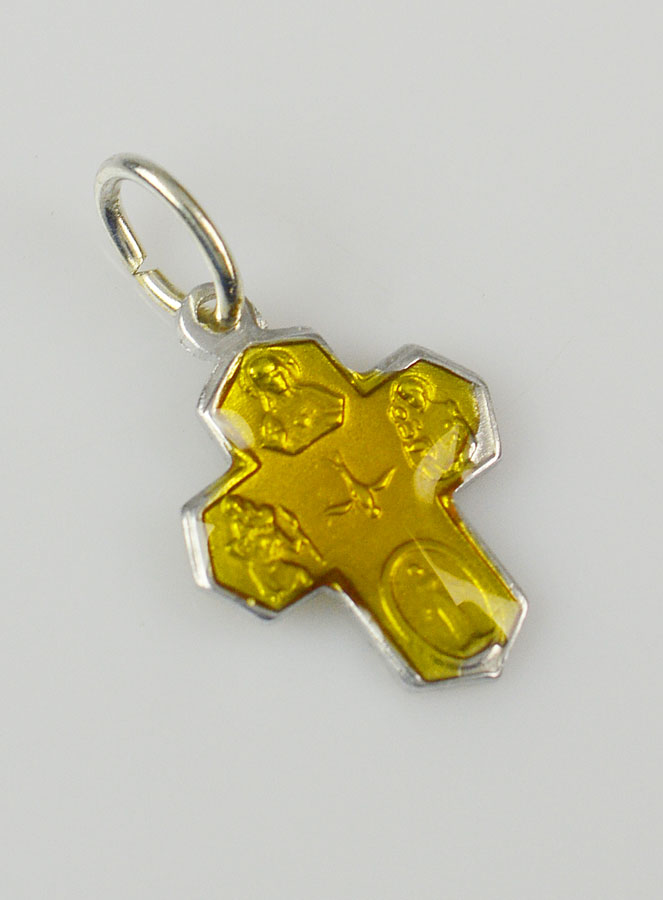 Pendentif Croix des Saints 15mm - Jaune (pic 3)